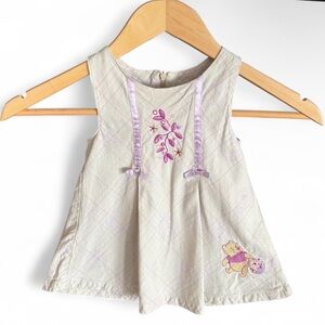 6-12M Vintage Y2K Disney Winnie the Pooh Toddler Dress Embroidered Honey Pot